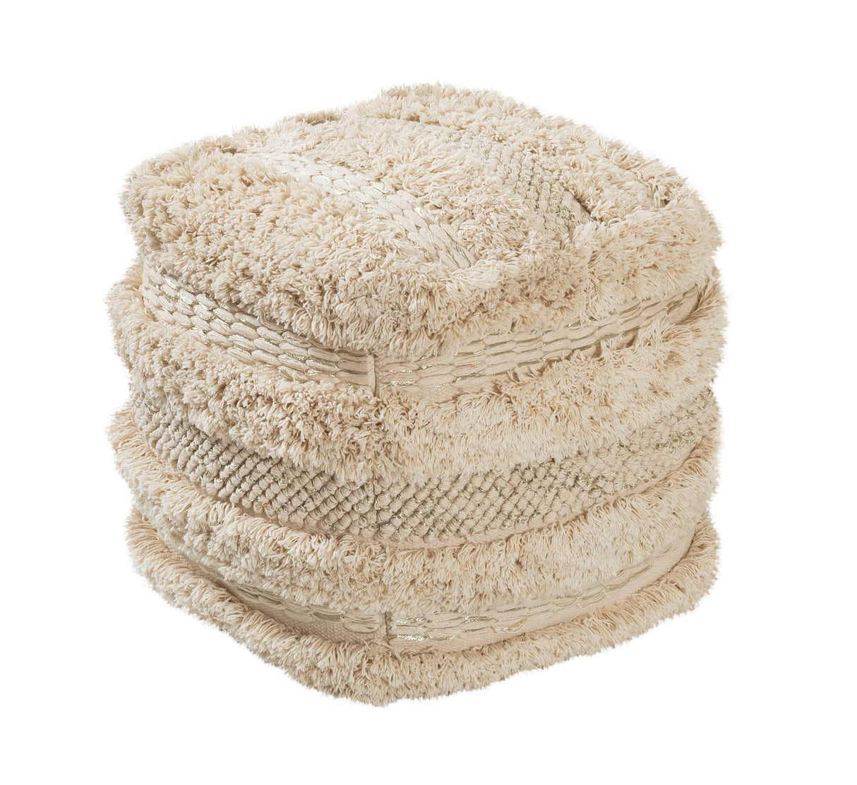 Yorba Cotton Pouf by TOV Furniture at Eve Furniture