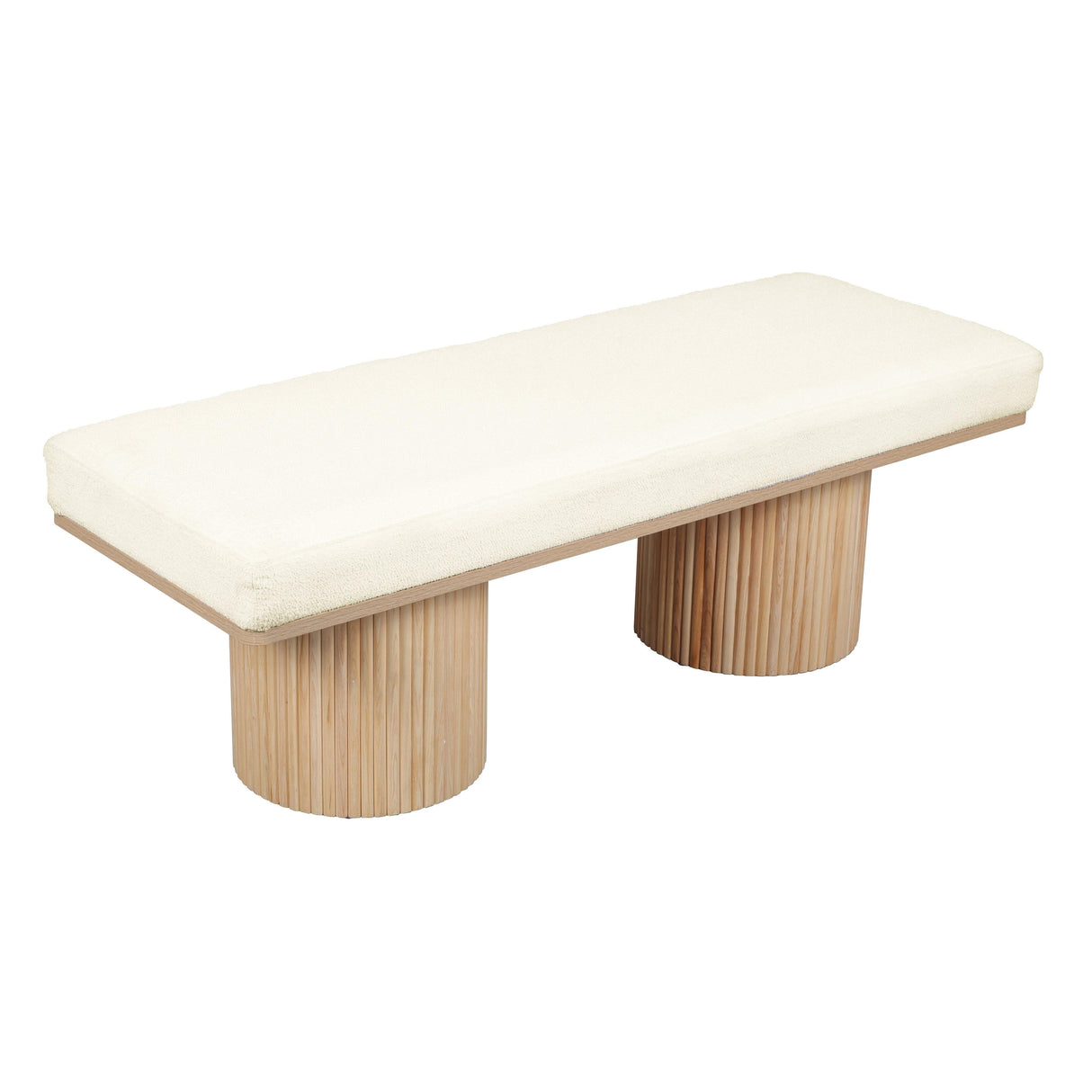 Sagano White Dyed-Yarn Bench by TOV Furniture at Eve Furniture
