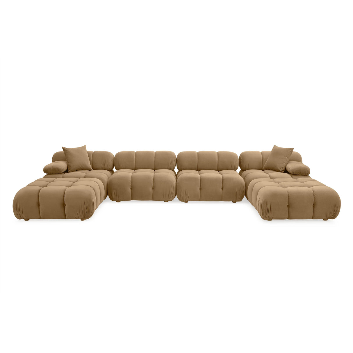 Calliope Cafe Au Lait Performance Velvet 6-piece Modular U-Sectional by TOV Furniture at Eve Furniture