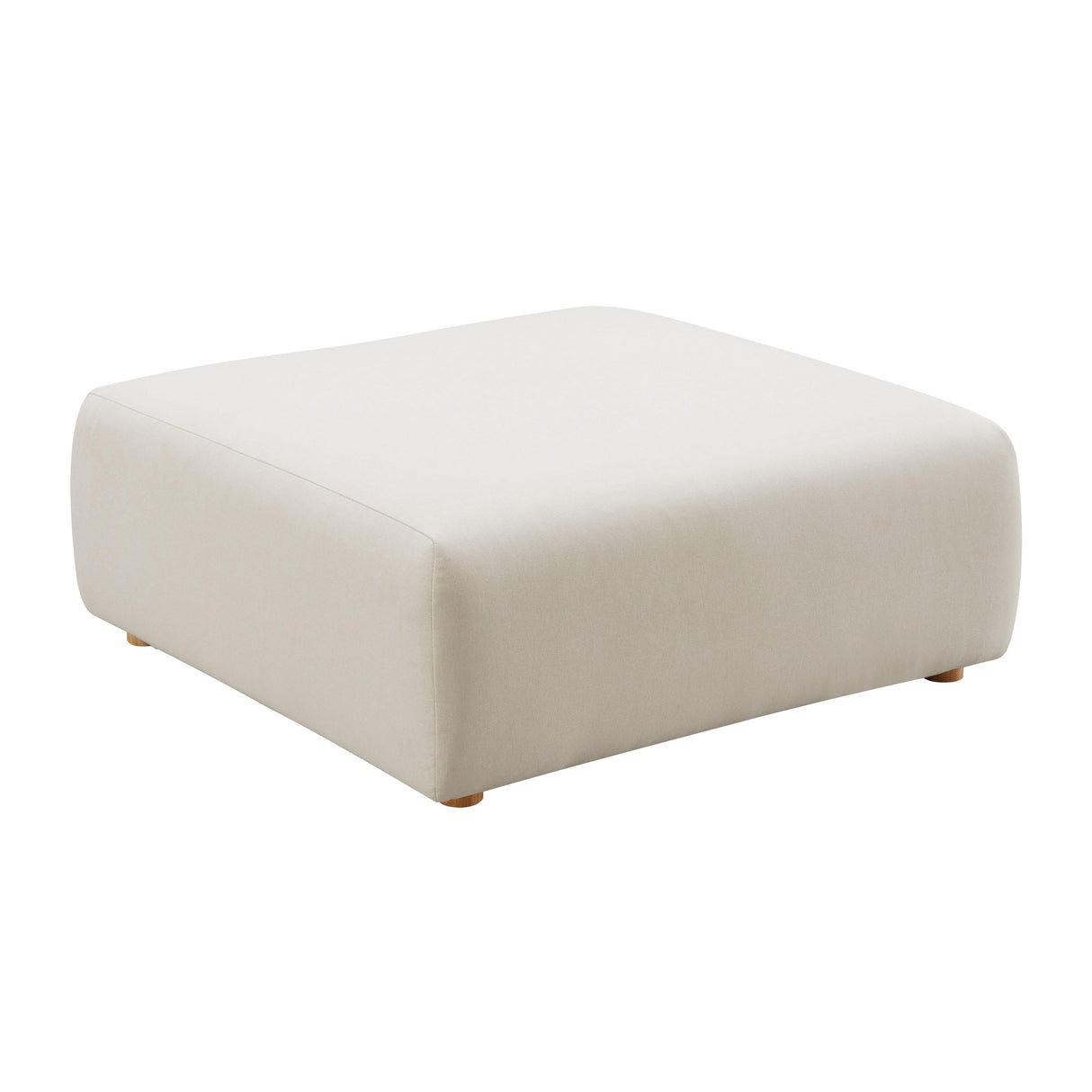Hangover Cream Performance Linen Ottoman by TOV Furniture at Eve Furniture