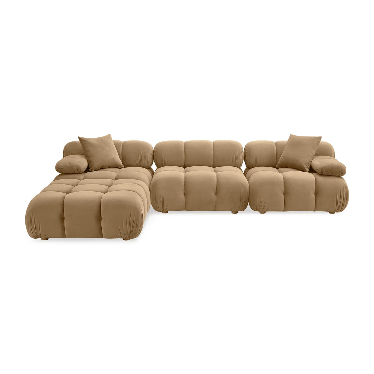 Calliope Cafe Au Lait Performance Velvet 4-piece Modular Sectional by TOV Furniture at Eve Furniture