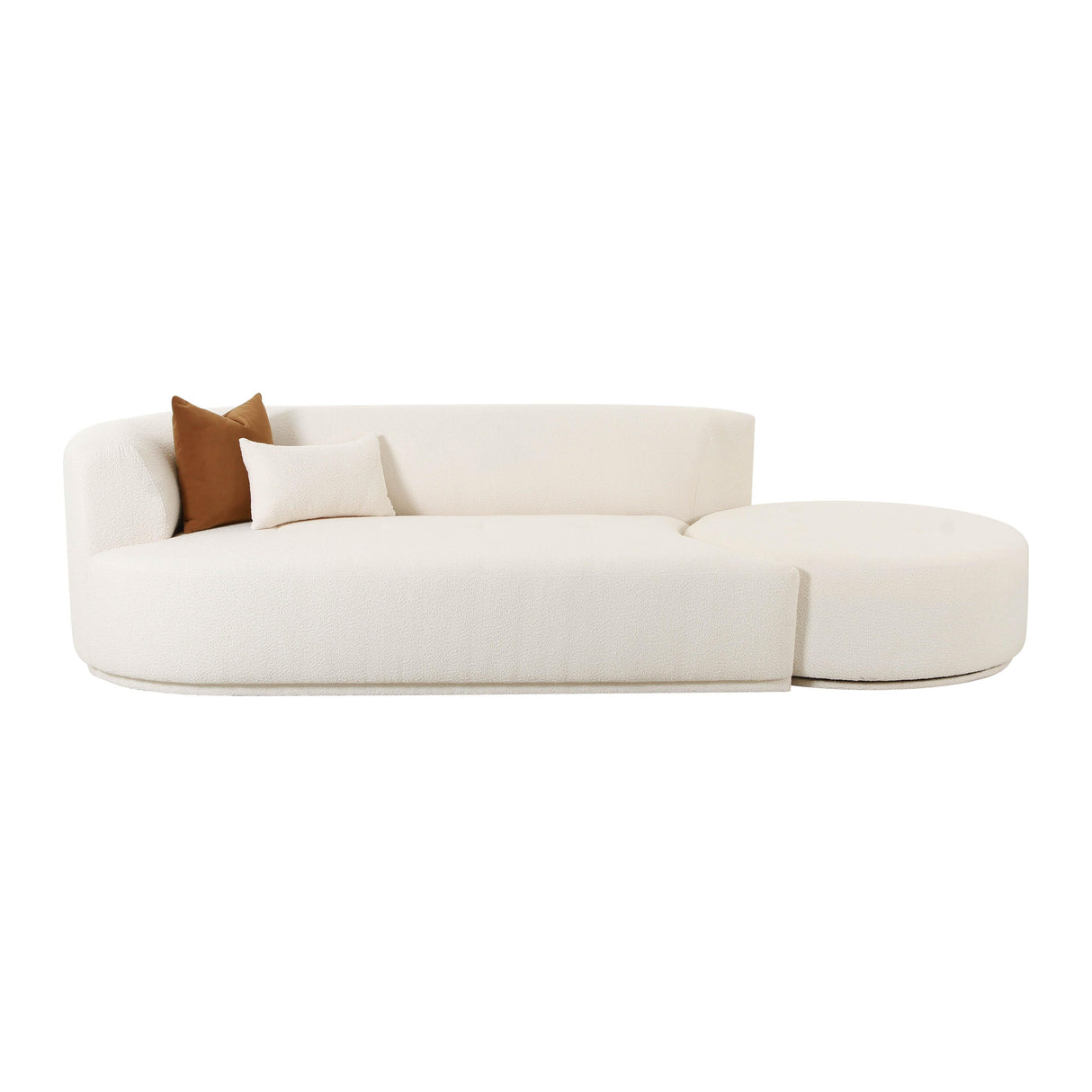 Fickle Cream Boucle 2-Piece Chaise Modular Sofa by TOV Furniture at Eve Furniture