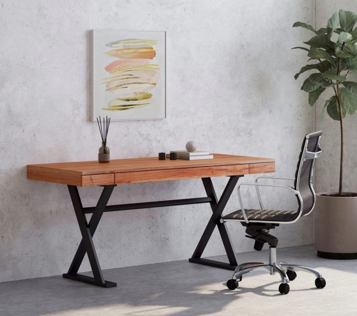 Profecto Desk Natural Oak by Moe's Home at Eve Furniture