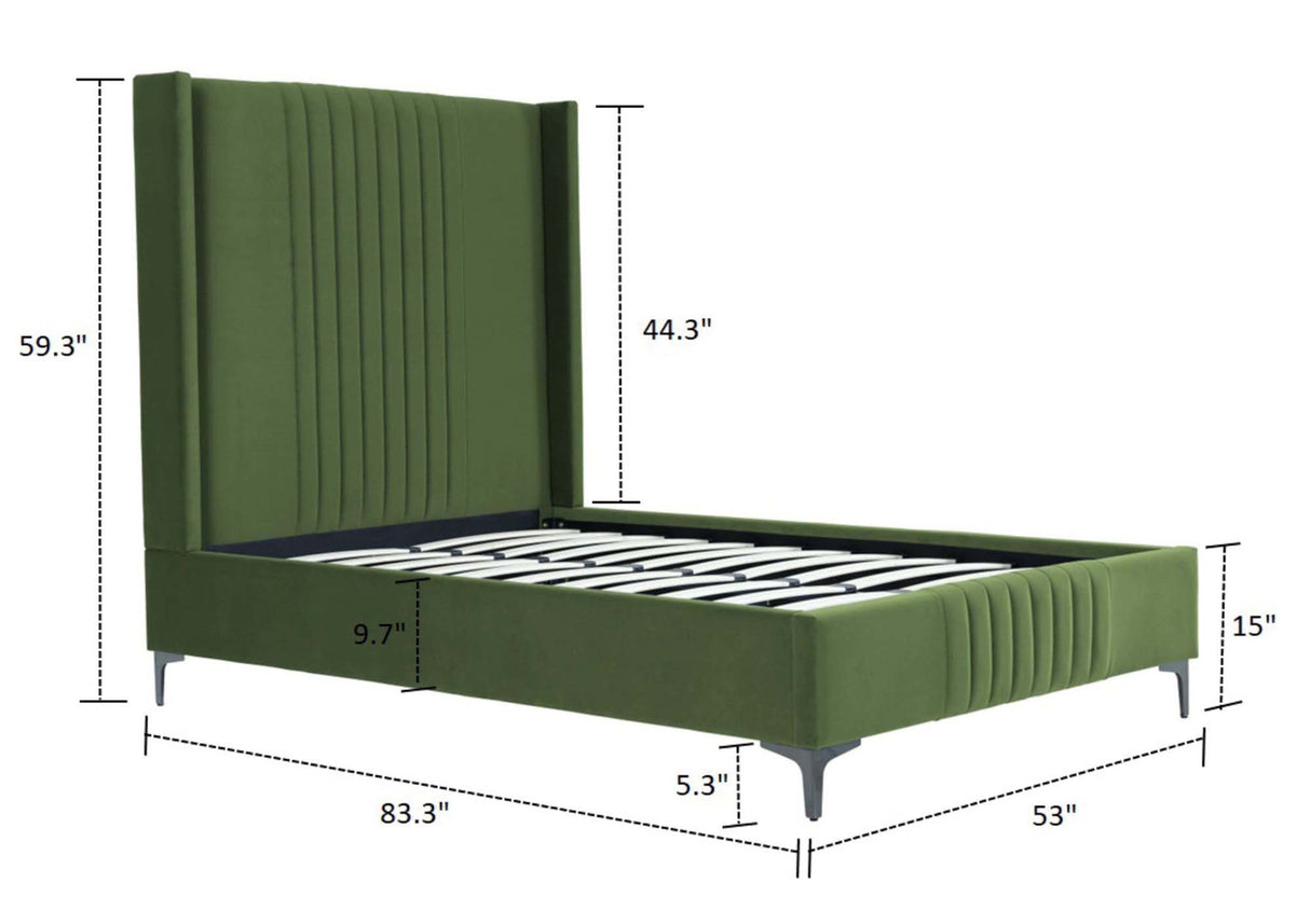 Promenade 48" Bed in Moss Green by Manhattan Comfort at Eve Furniture