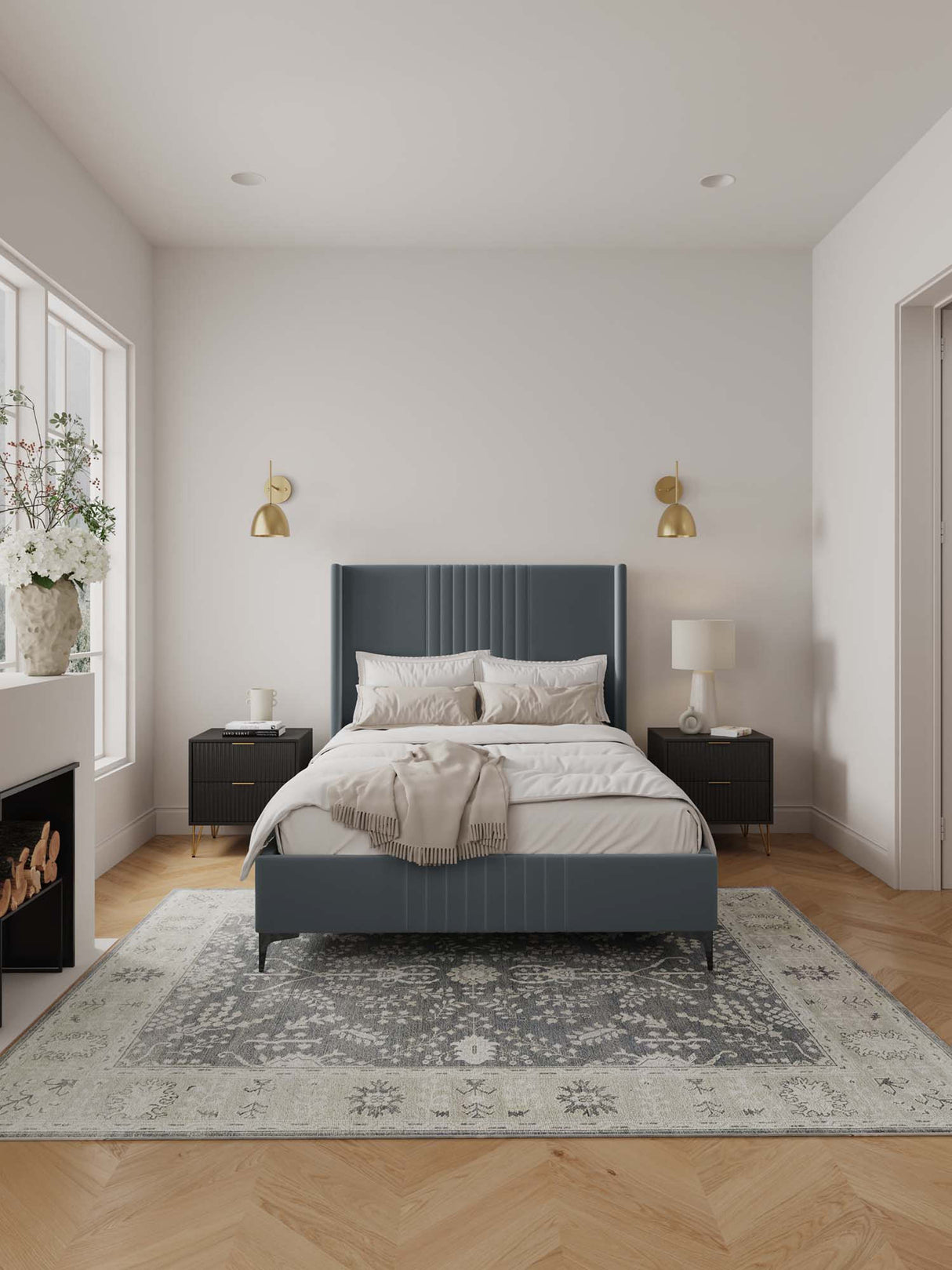 Promenade Full- Size Bed in Grey by Manhattan Comfort at Eve Furniture