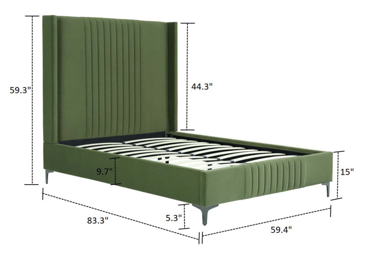 Promenade Full- Size Bed in Moss Green by Manhattan Comfort at Eve Furniture