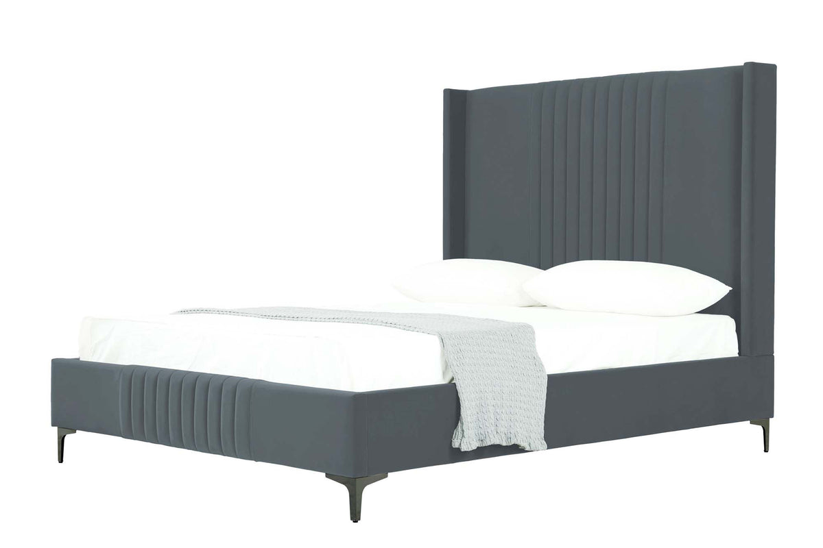 Promenade Queen-Size Bed in Grey by Manhattan Comfort at Eve Furniture