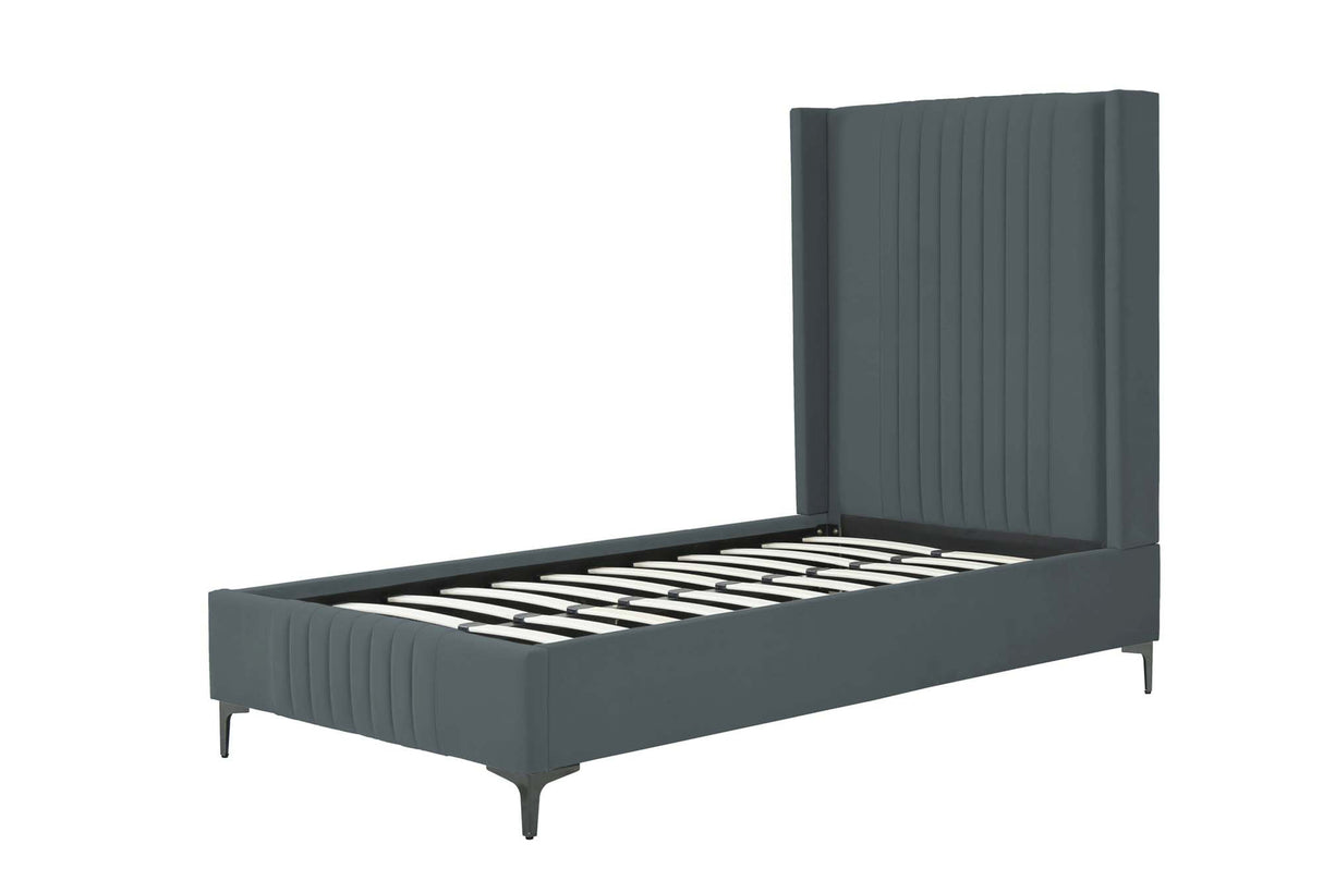 Promenade Twin-Size Bed in Grey by Manhattan Comfort at Eve Furniture