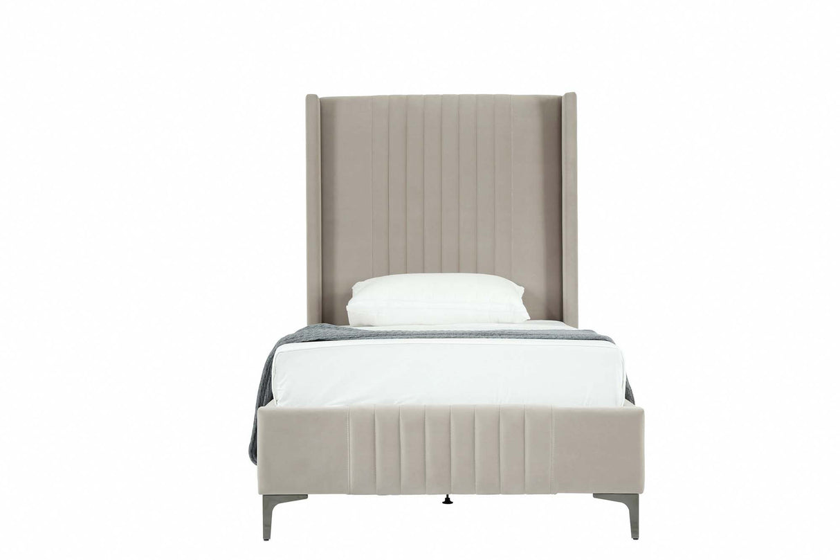 Promenade Twin-Size Bed in Rustic Taupe by Manhattan Comfort at Eve Furniture