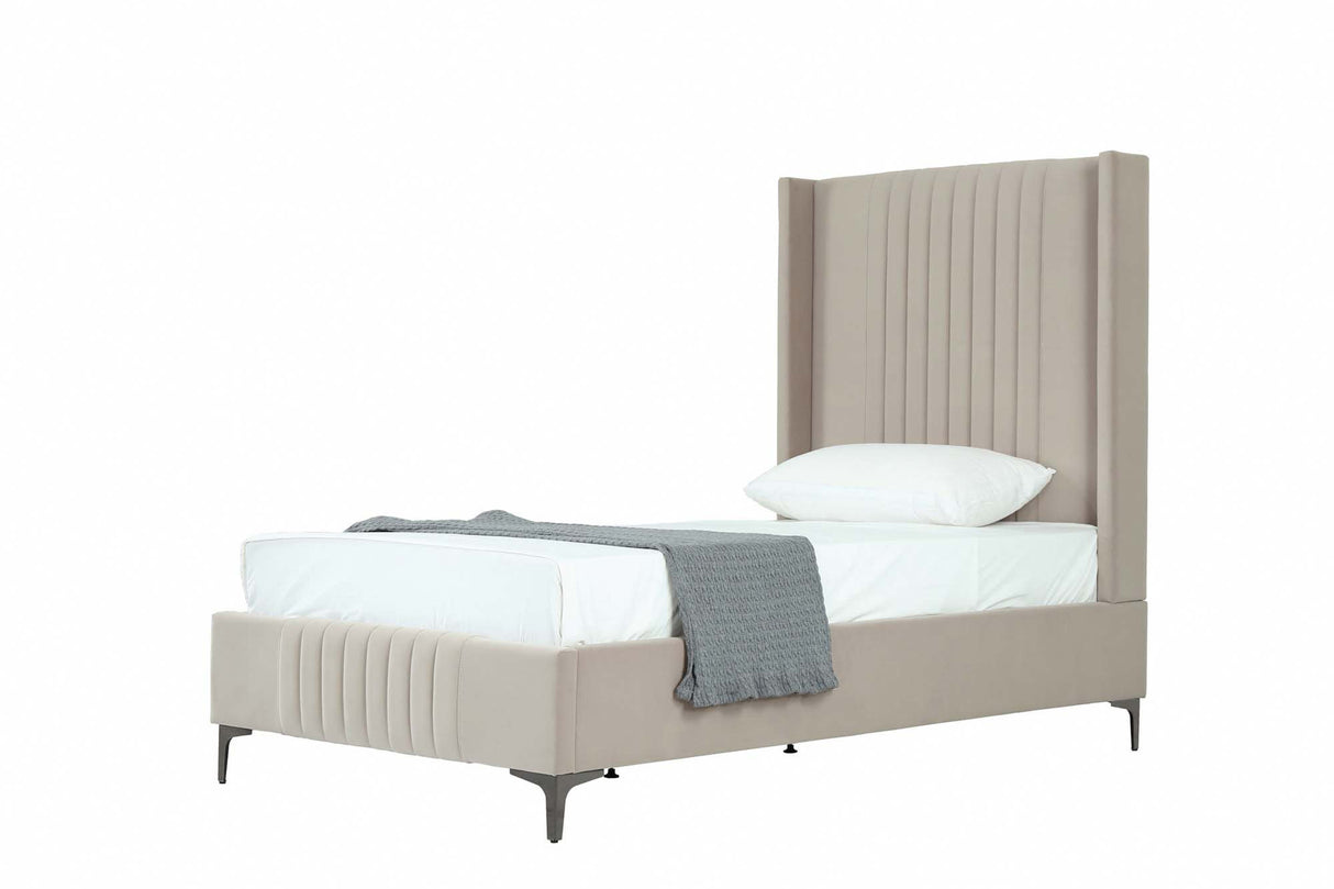 Promenade Twin-Size Bed in Rustic Taupe by Manhattan Comfort at Eve Furniture