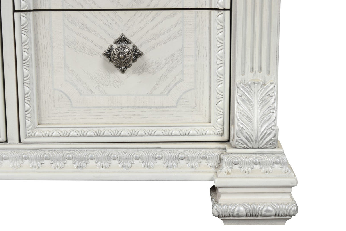 Promenade Wire Brushed White King Bed by Furniture of America at Eve Furniture
