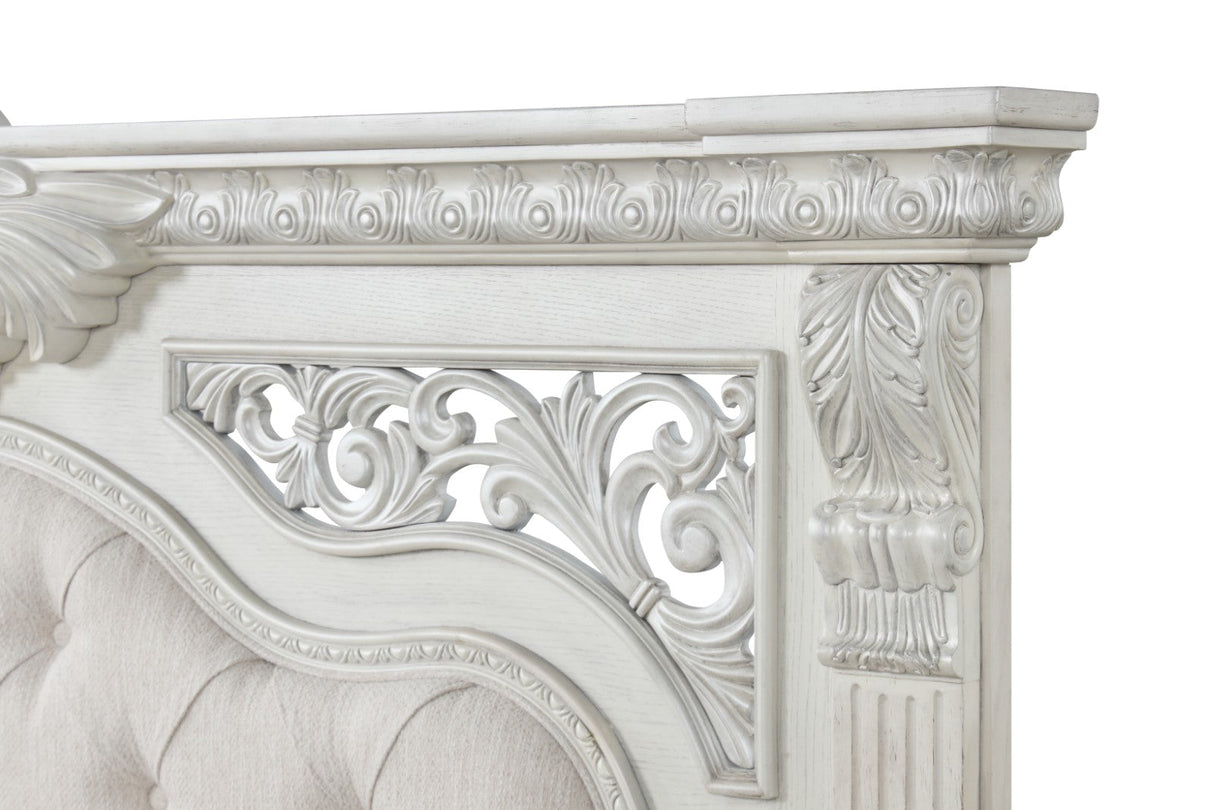 Promenade Wire Brushed White Queen Bed by Furniture of America at Eve Furniture