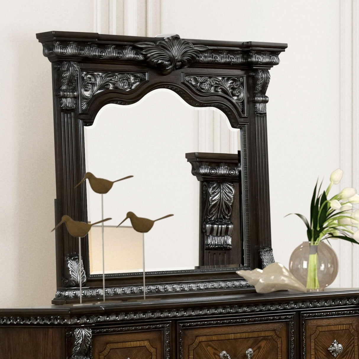 Promenade Espresso Mirror by Furniture of America at Eve Furniture
