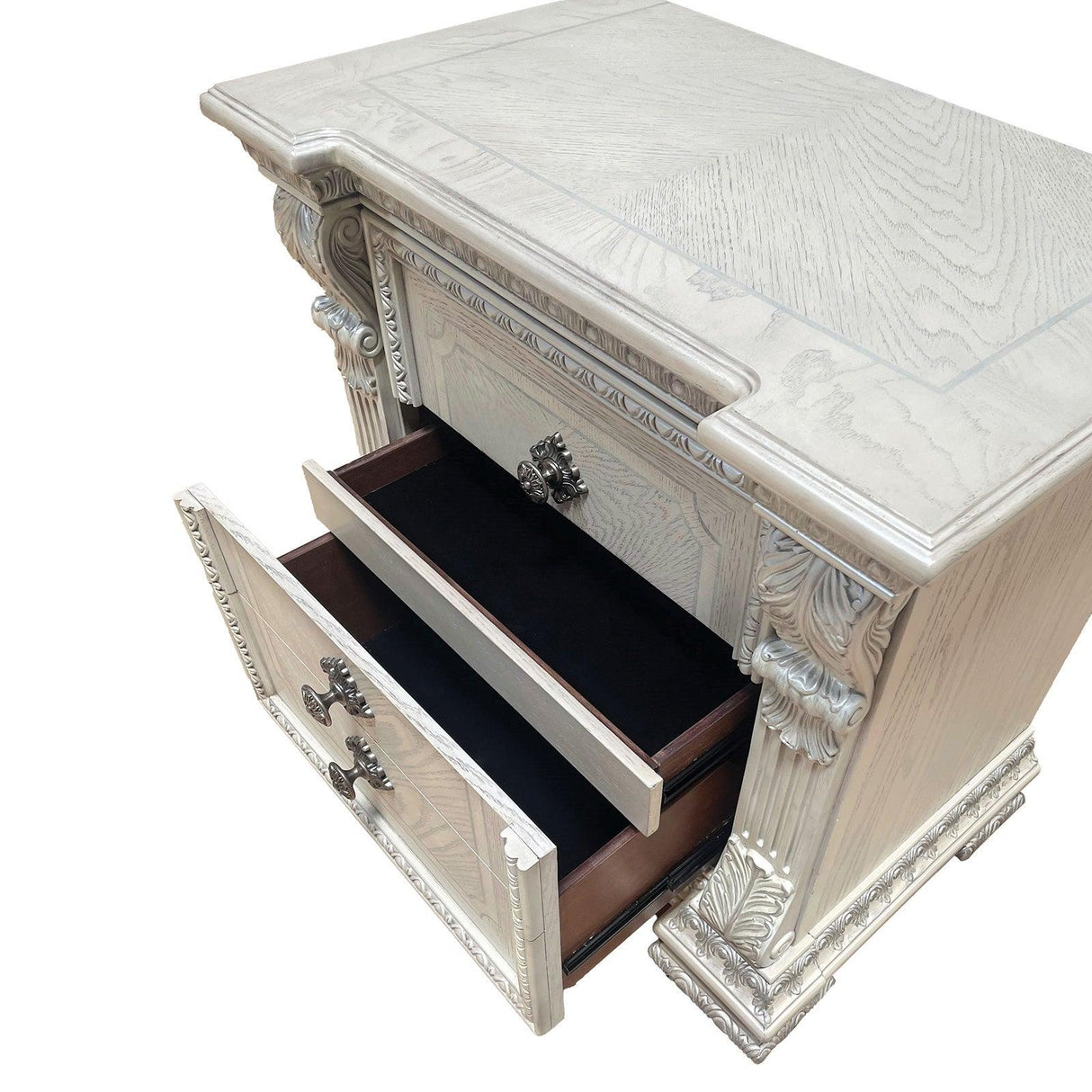 Promenade Wire Brushed White Nightstand by Furniture of America at Eve Furniture