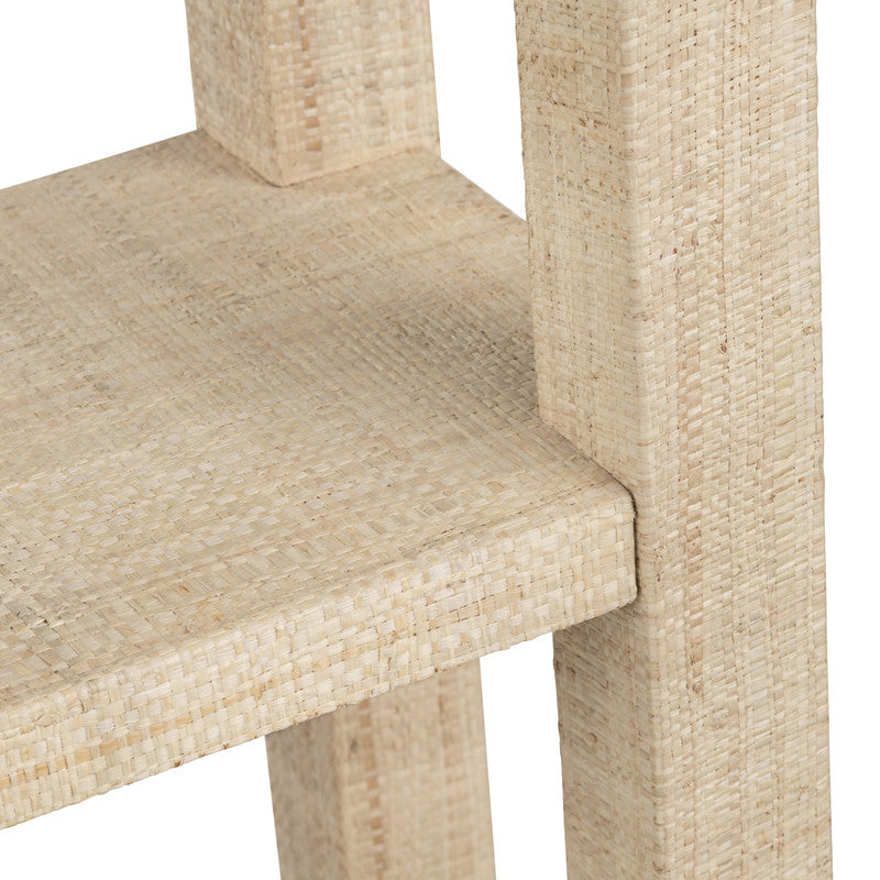 Providence Tan 4 Shelf Rafia Etagere by Crestview at Eve Furniture