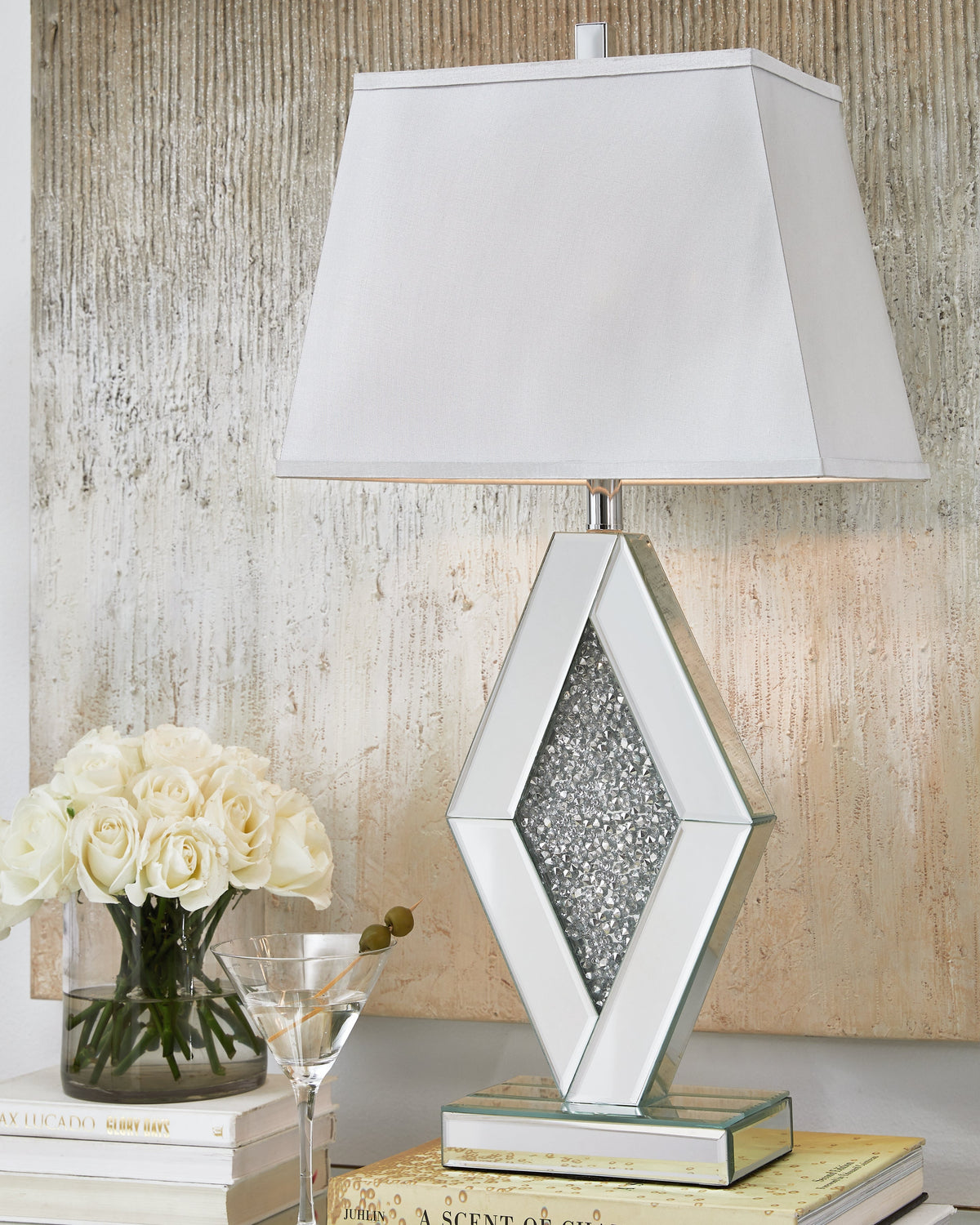 Prunella 2-Piece Table Lamp Set in Silver Finish by Ashley at Eve Furniture