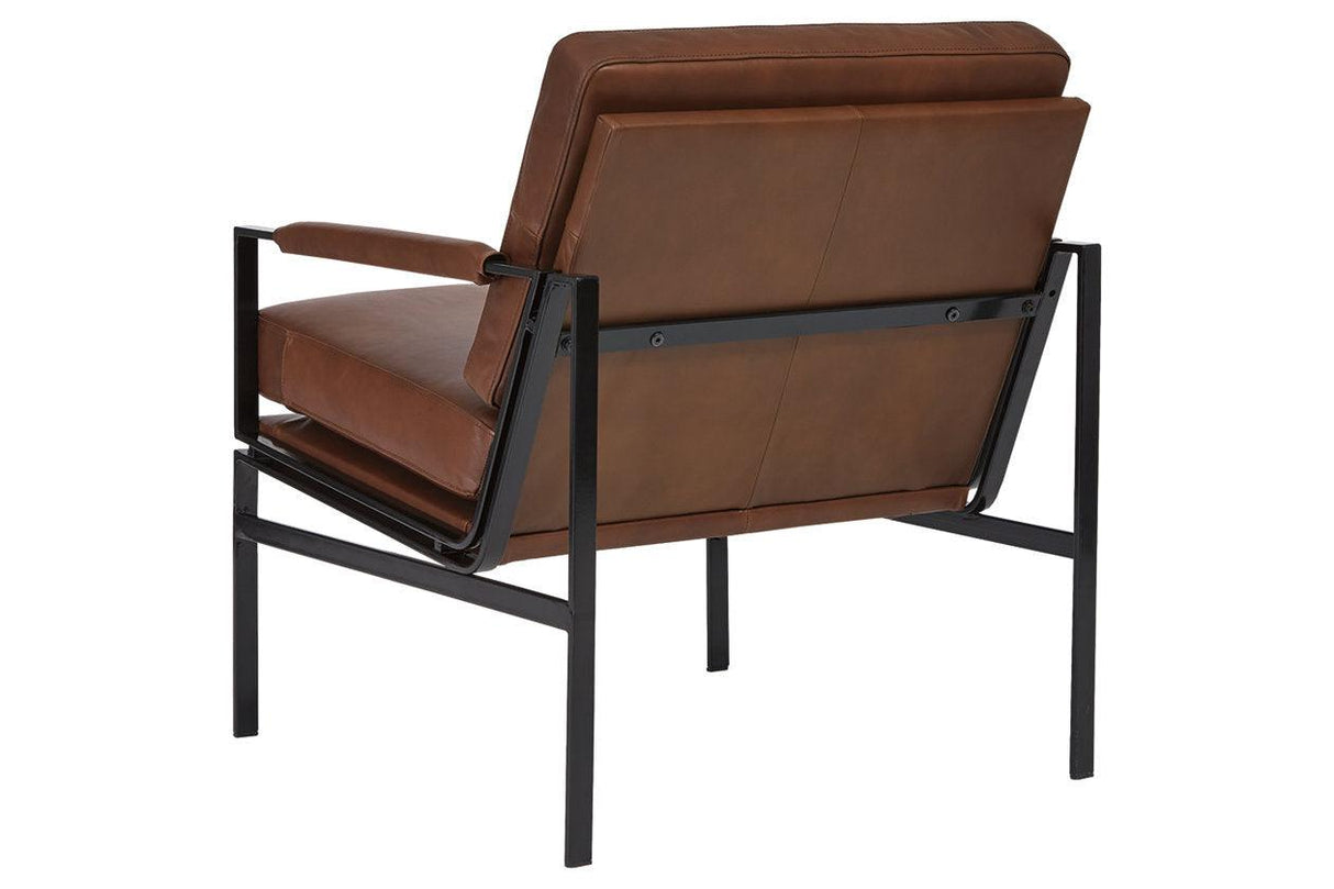 Puckman Brown/Silver Finish Accent Chair by Ashley at Eve Furniture