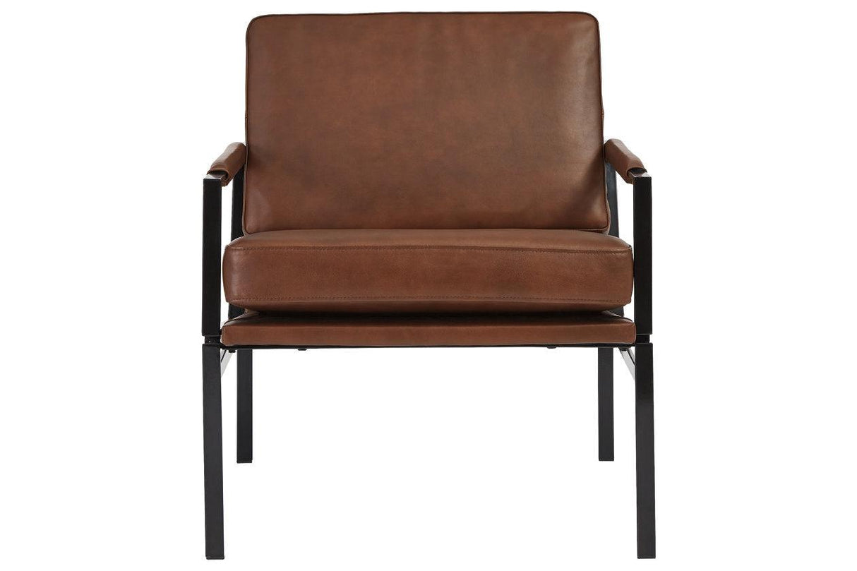 Puckman Brown/Silver Finish Accent Chair by Ashley at Eve Furniture