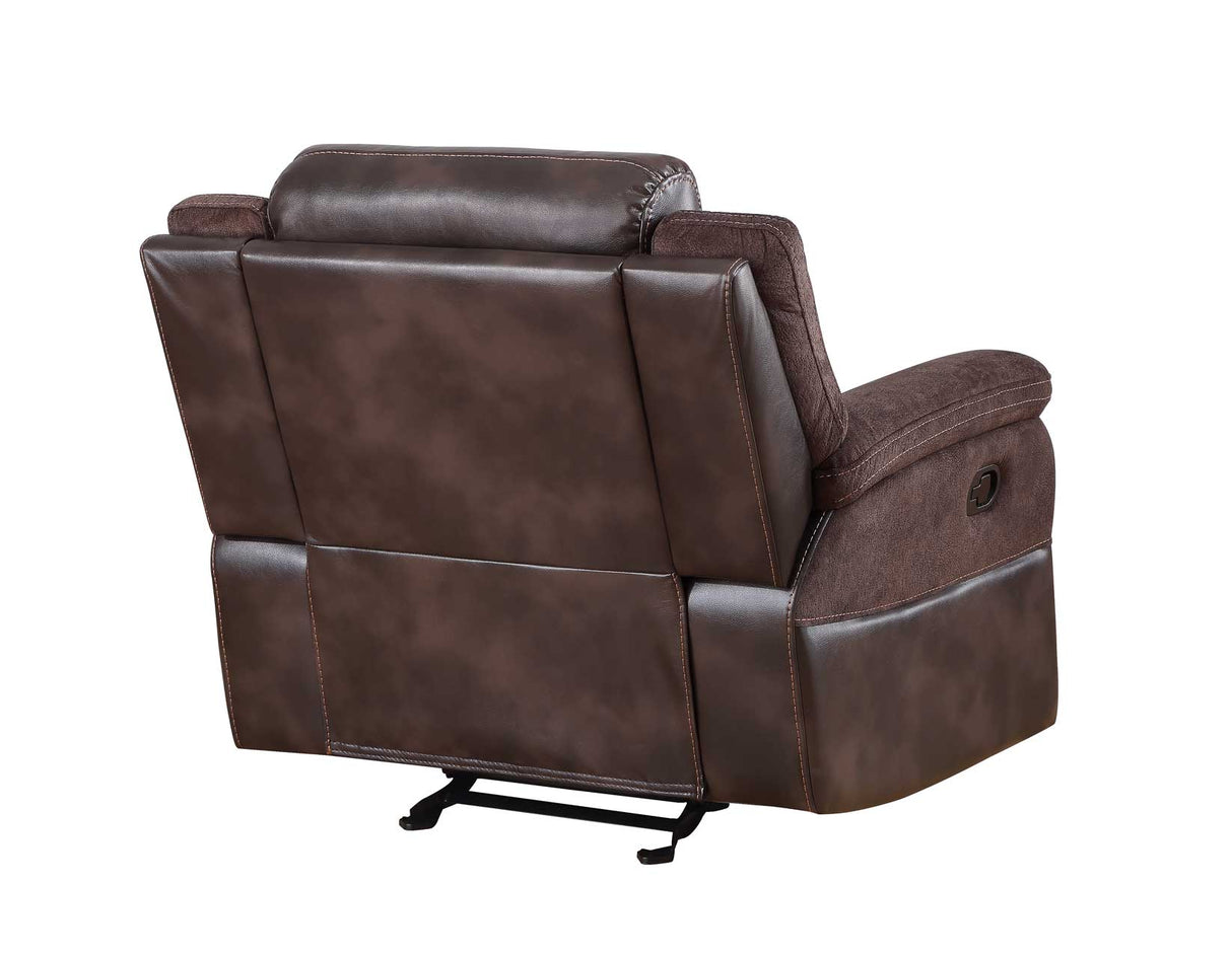 Pueblo Coffee Fabric/Leatherette 3-Piece Manual Reclining Set by Steve Silver at Eve Furniture