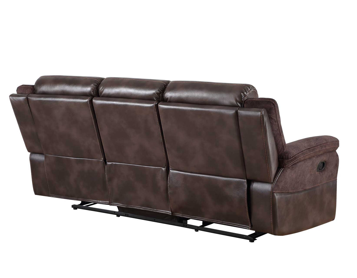Pueblo Coffee Fabric/Leatherette 3-Piece Manual Reclining Set by Steve Silver at Eve Furniture