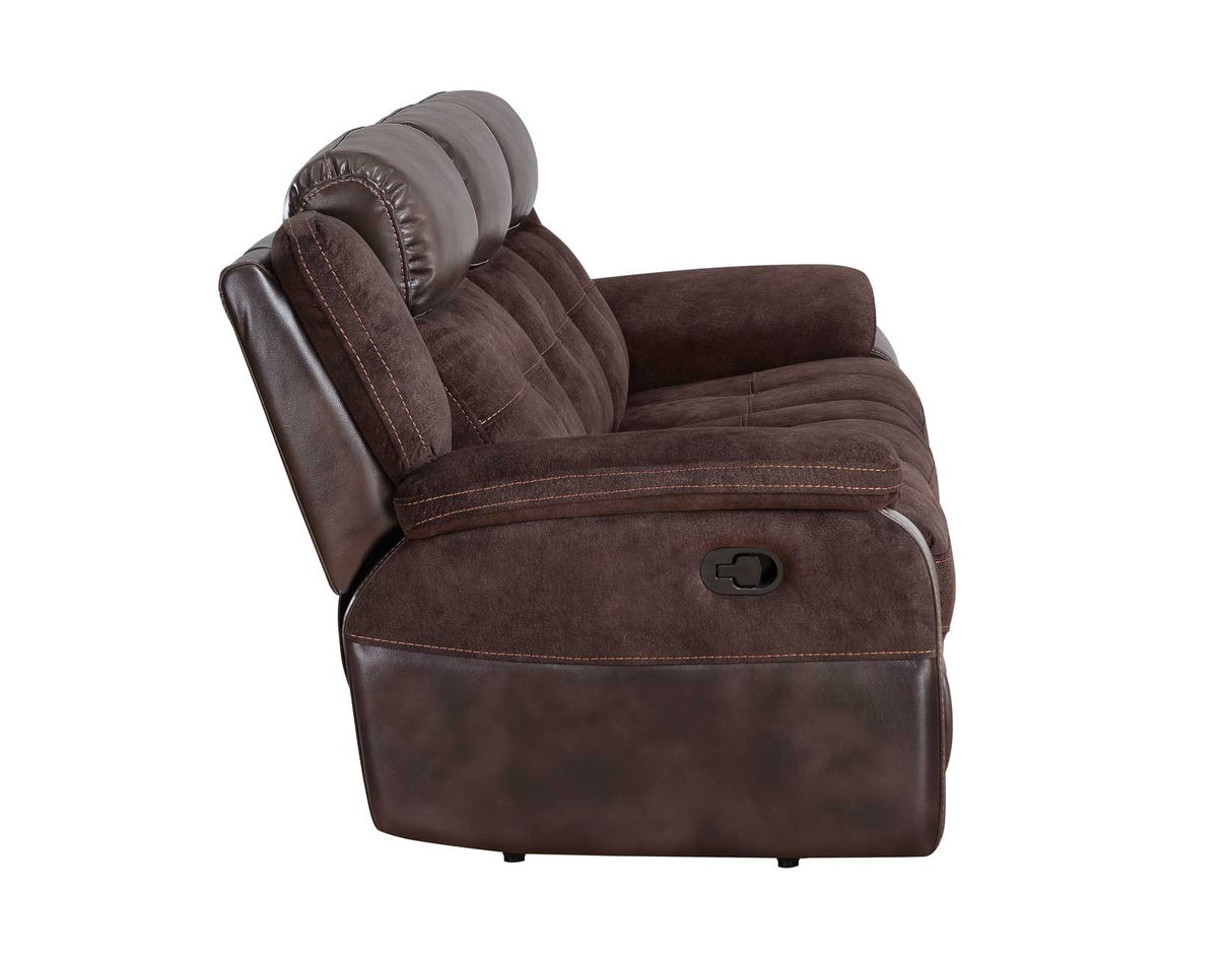 Pueblo Coffee Fabric/Leatherette 3-Piece Manual Reclining Set by Steve Silver at Eve Furniture