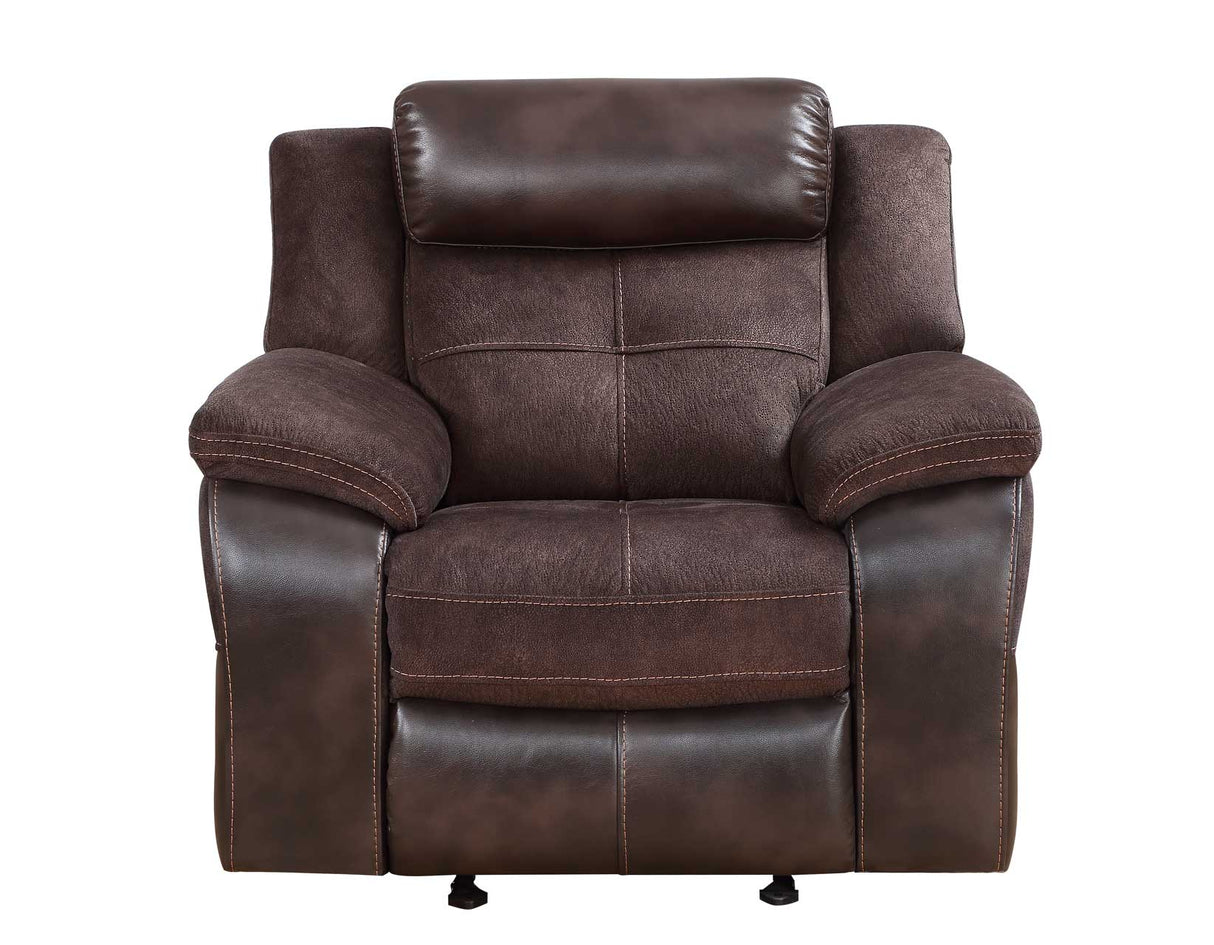 Pueblo Coffee Fabric/Leatherette 3-Piece Manual Reclining Set by Steve Silver at Eve Furniture