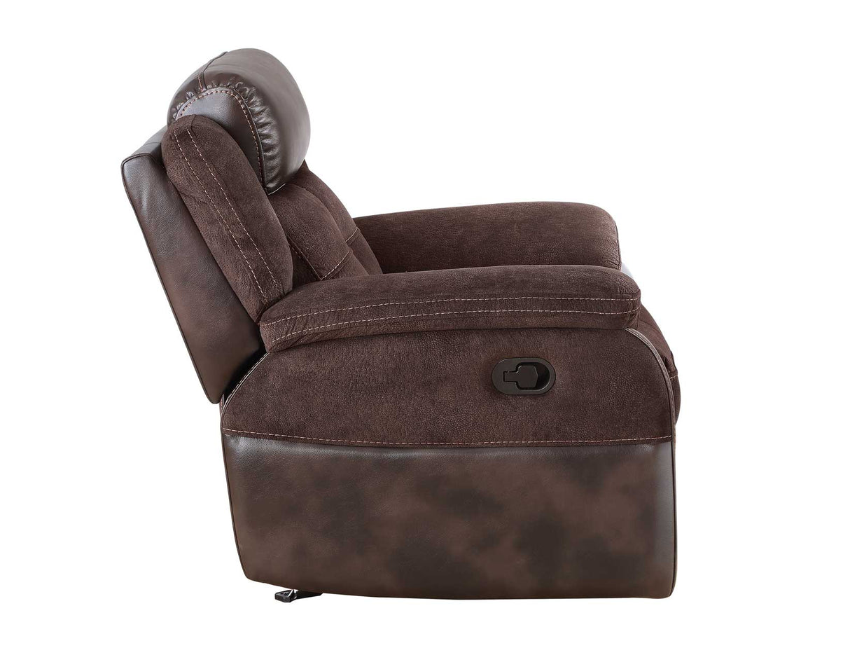 Pueblo Coffee Fabric/Leatherette 3-Piece Manual Reclining Set by Steve Silver at Eve Furniture