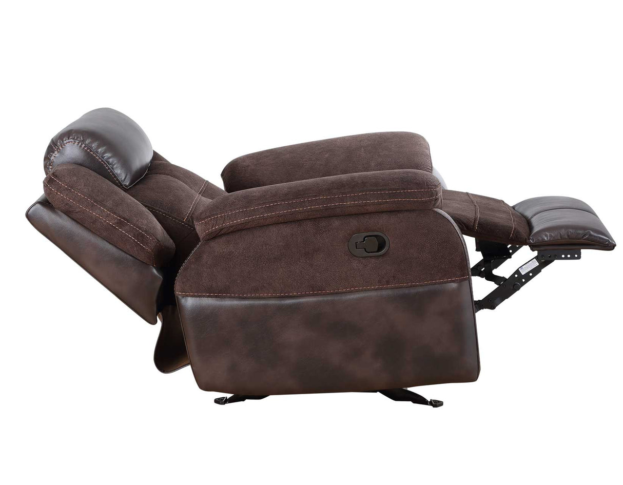 Pueblo Coffee Fabric/Leatherette 3-Piece Manual Reclining Set by Steve Silver at Eve Furniture
