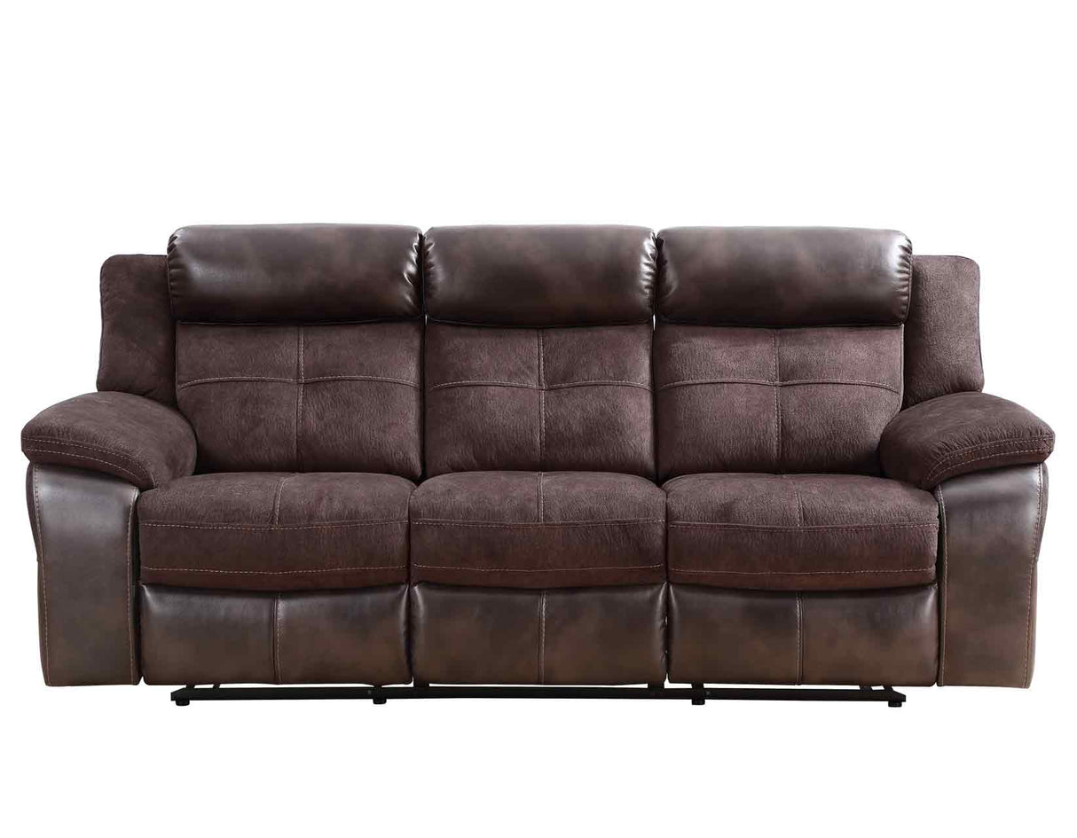 Pueblo Coffee Fabric/Leatherette 3-Piece Manual Reclining Set by Steve Silver at Eve Furniture