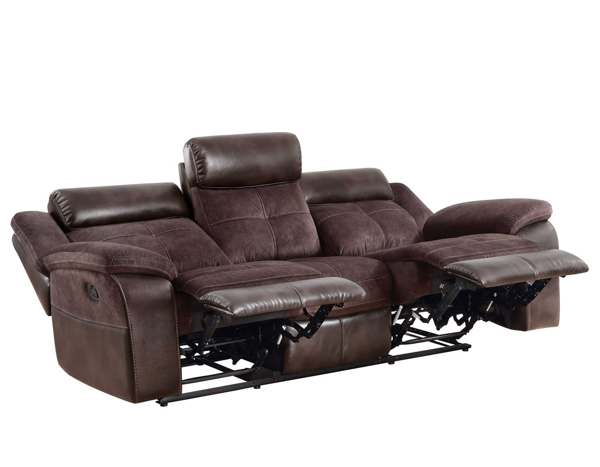 Pueblo Coffee Fabric/Leatherette 3-Piece Manual Reclining Set by Steve Silver at Eve Furniture