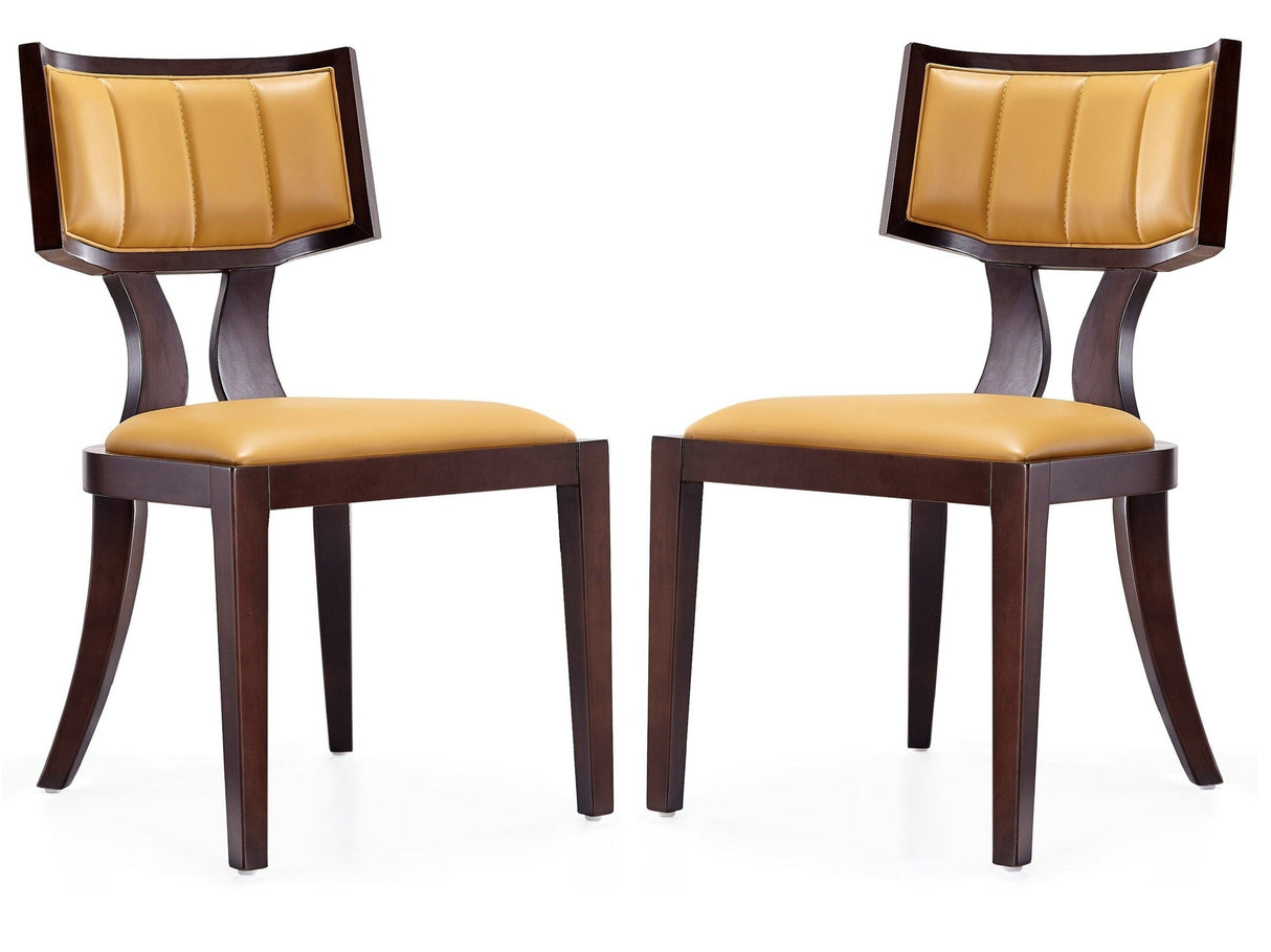 Pulitzer Dining Chair (Set of Two) in Camel and Walnut by Manhattan Comfort at Eve Furniture