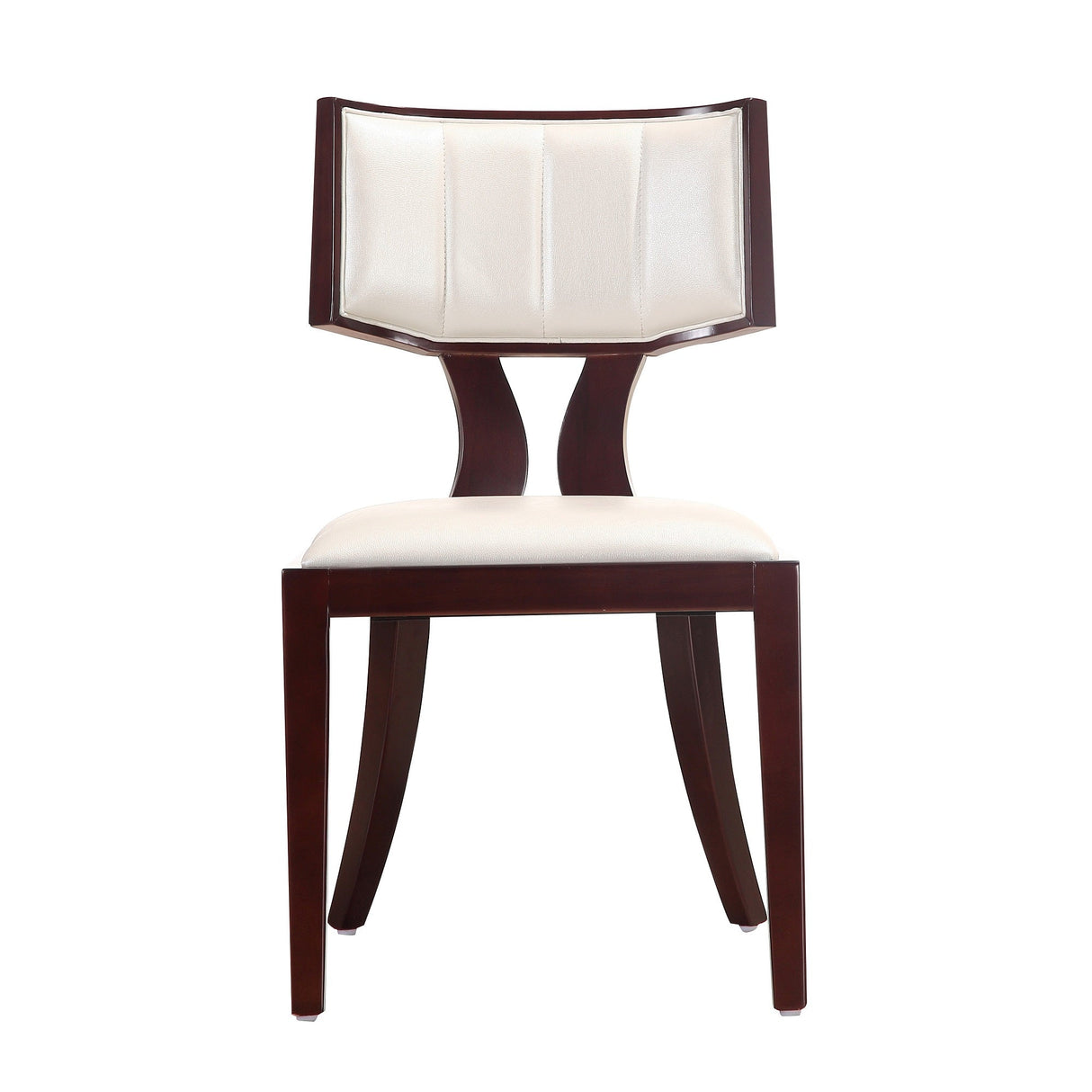 Pulitzer Dining Chair (Set of Two) in Pearl White and Walnut by Manhattan Comfort at Eve Furniture