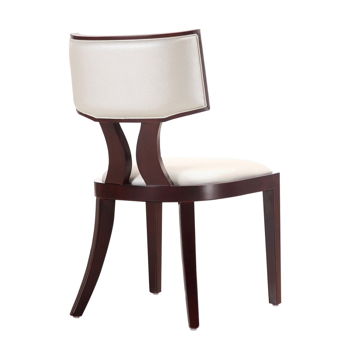Pulitzer Dining Chair (Set of Two) in Pearl White and Walnut by Manhattan Comfort at Eve Furniture