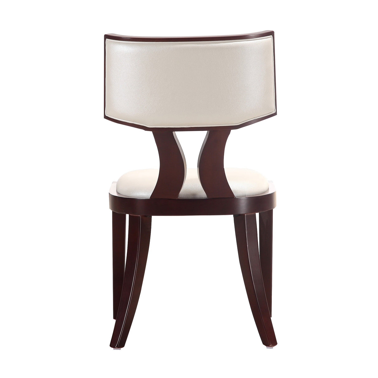 Pulitzer Dining Chair (Set of Two) in Pearl White and Walnut by Manhattan Comfort at Eve Furniture