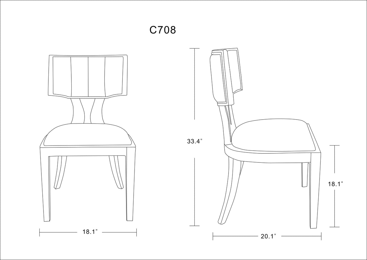 Pulitzer Dining Chair (Set of Two) in Silver and Walnut by Manhattan Comfort at Eve Furniture
