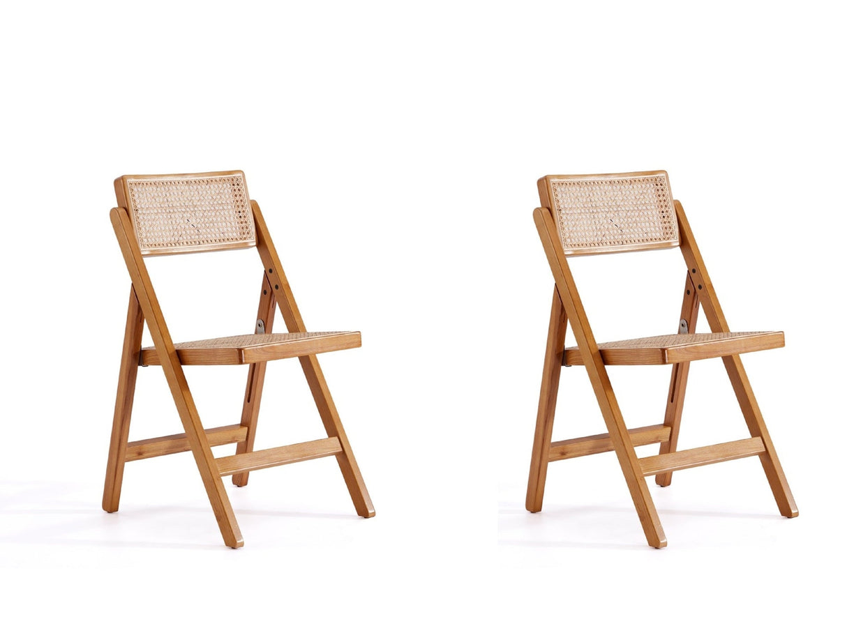 Pullman Folding Dining Chair in Nature Cane (set of 2) by Manhattan Comfort at Eve Furniture