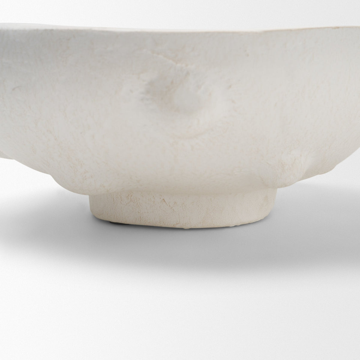 Punto Small White Paper Mache Dotted Centerpiece Bowl by Mercana at Eve Furniture