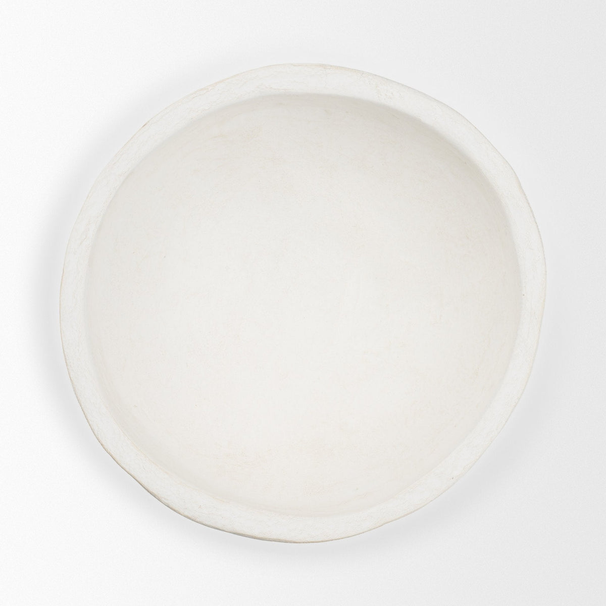 Punto Small White Paper Mache Dotted Centerpiece Bowl by Mercana at Eve Furniture