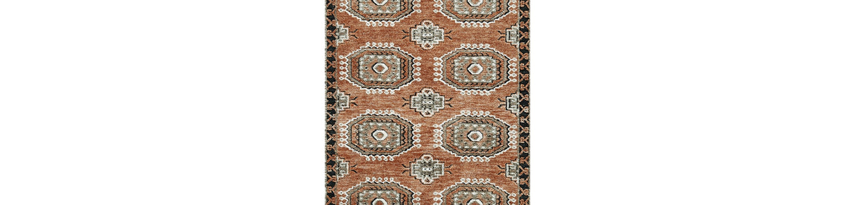 Qaabiz Sienna/Ivory/Black Medium Rug by Ashley at Eve Furniture