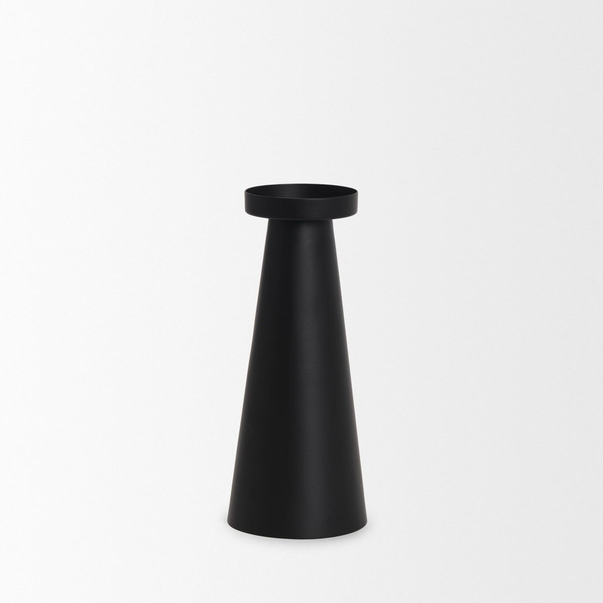 Quadir Tall Matte Black Metal Candle Holder by Mercana at Eve Furniture