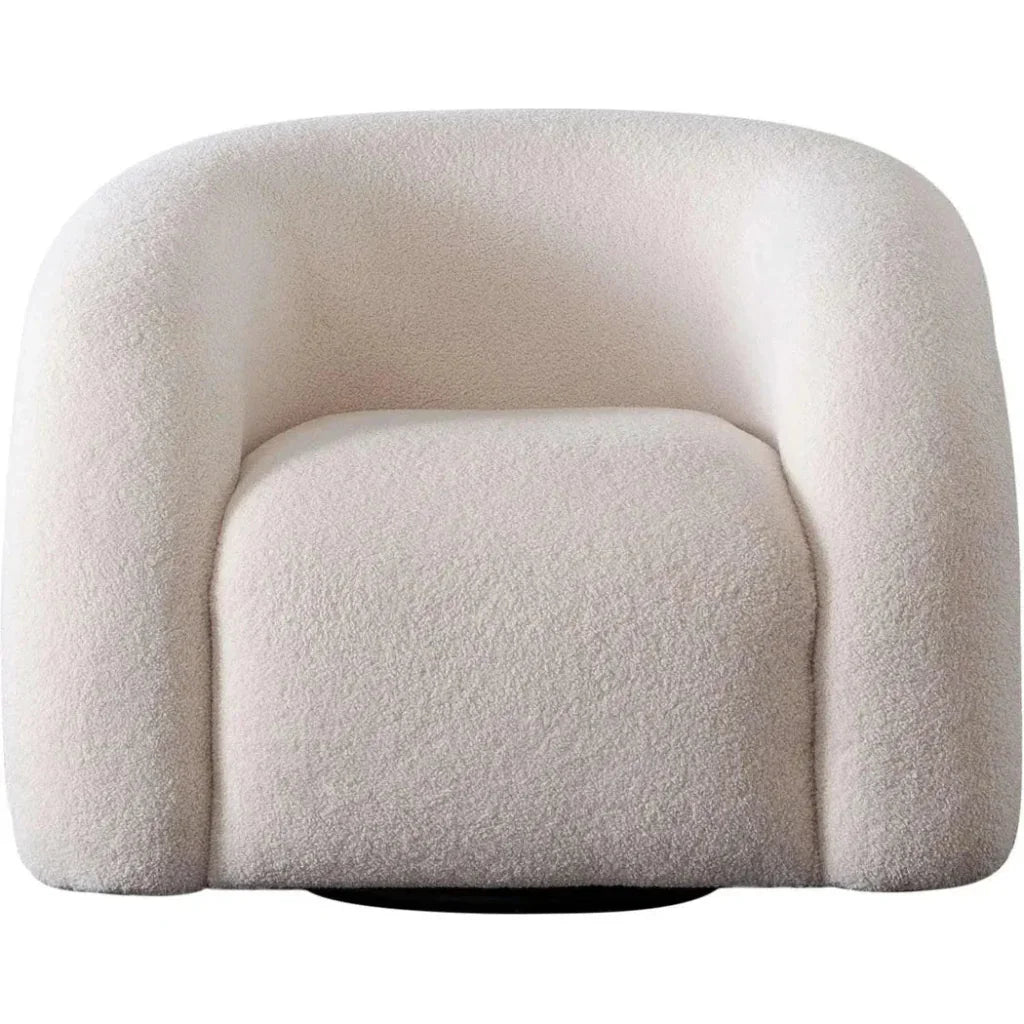 Quantum Swivel Accent Chair in Ivory Sherpa by Diamond Sofa at Eve Furniture