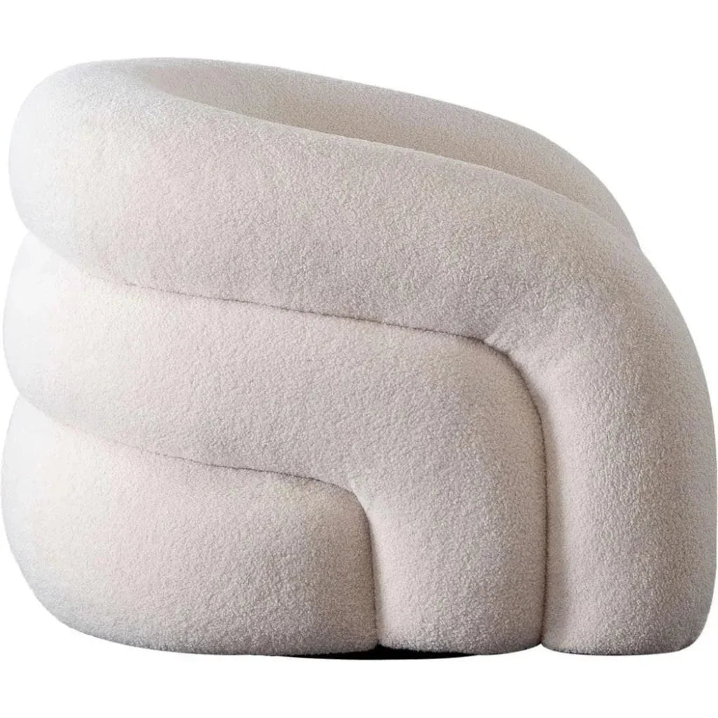 Quantum Swivel Accent Chair in Ivory Sherpa by Diamond Sofa at Eve Furniture