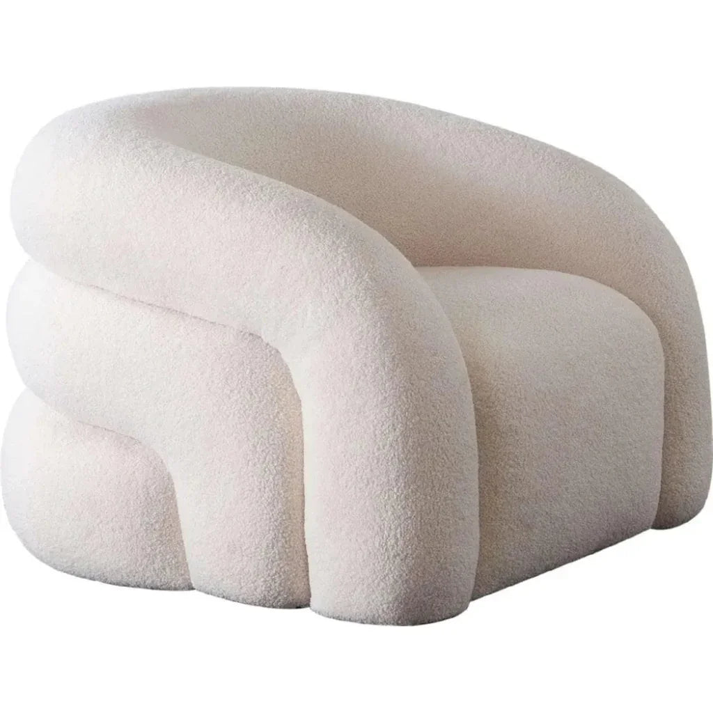 Quantum Swivel Accent Chair in Ivory Sherpa by Diamond Sofa at Eve Furniture