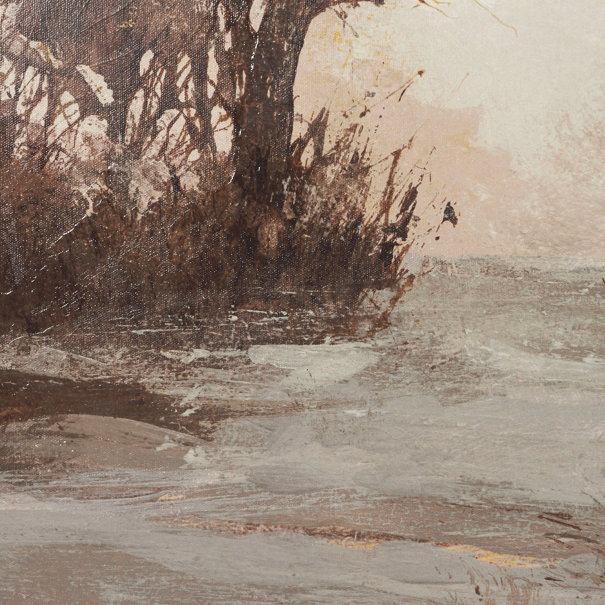 Quiet Horizon II by Mercana Studio Hand-Embellished Textured Framed Canvas Artwork by Mercana at Eve Furniture