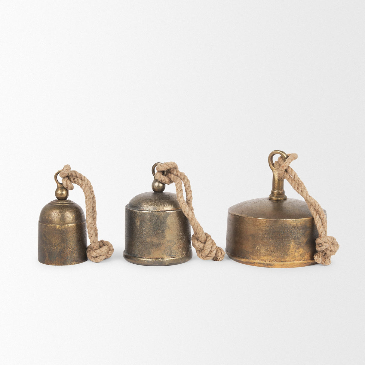 Quincy Large Gold Metal Decorative Bell Object by Mercana at Eve Furniture