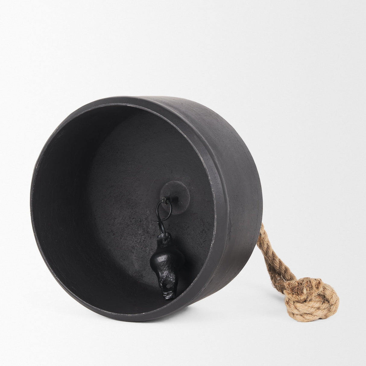 Quincy Large Matte Black Metal Decorative Bell Object by Mercana at Eve Furniture