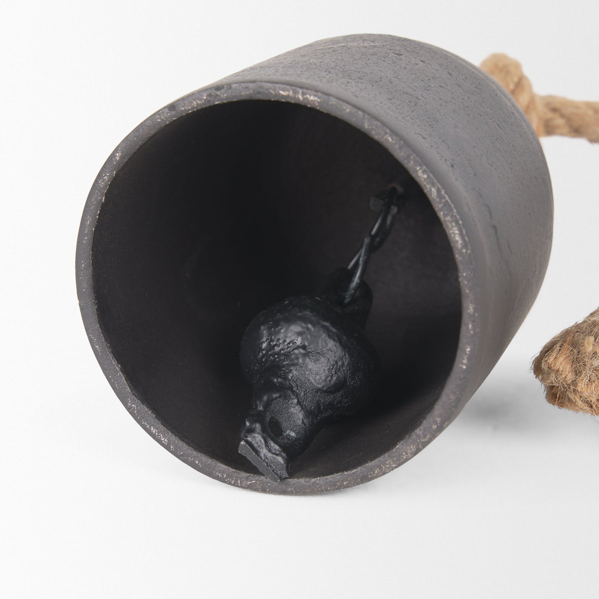 Quincy Small Matte Black Metal Decorative Bell Object by Mercana at Eve Furniture