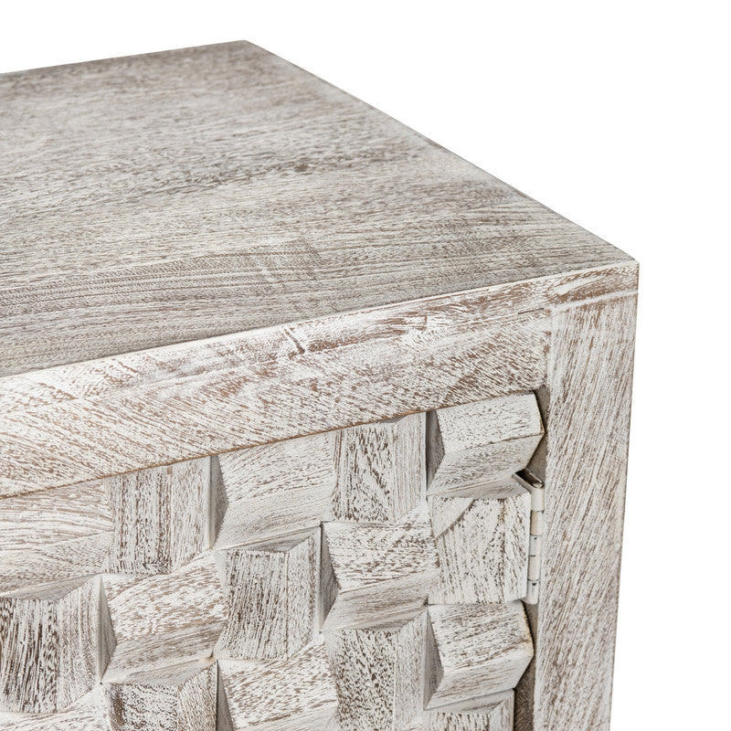 Quincy White/Brown Four-Door Sideboard by Crestview at Eve Furniture