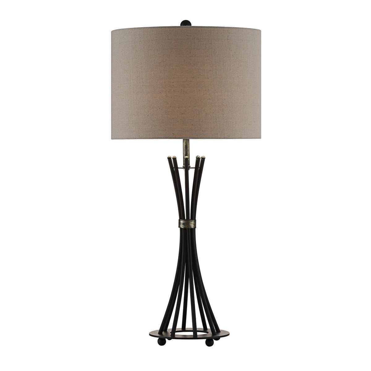 Quinn Banded Rods Black/Brown Table Lamp by Crestview at Eve Furniture