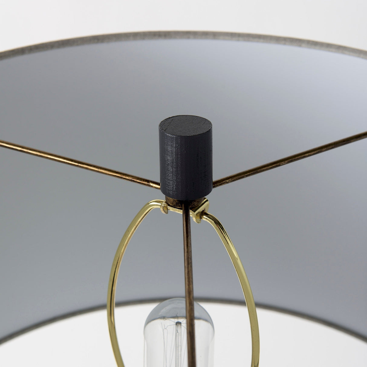 Quinn Navy Base W/Beige Fabric Shade Table Lamp by Mercana at Eve Furniture